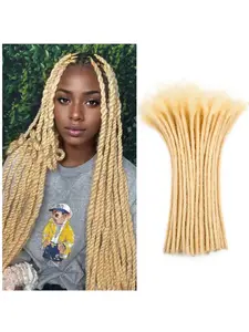 #613 Light Blonde Dreadlock Extensions Bulk Buy 0.6cm Thickness Human Hair Dreads For Men and Women Lock Extensions