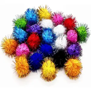 24 Pcs Cat Balls Toys 1.8 Inch Sparkle Balls Tinsel Glitter  Does not apply