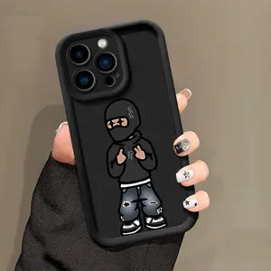 Cartoon Character Design Phone Case , Soft Silicone Tpu Protection and Shockproof For iPhone 17 16 15 Pro Max 14 16Pro 13 12 11 XSMAX Plus Air Mini 17E Y2k Cool Cover
