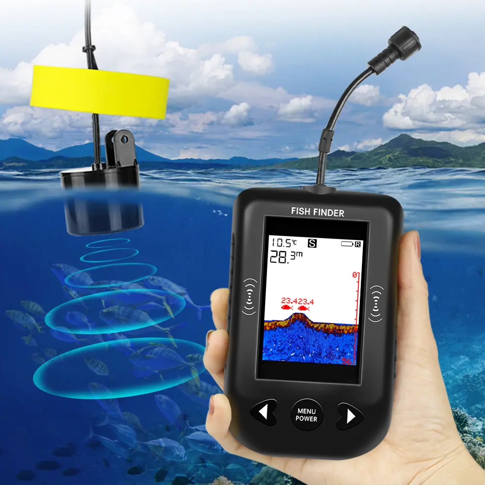 Erchang sonar fish detector, intelligent night fishing color high definition wired ultrasonic detector, fish detector