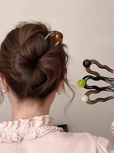 Vintage U-Shaped Hair Clips Set of 4, Elegant Bangs Styling Tool, Simple Fashion Hair Accessories, Bangs Extension Pieces, Hair Styling Pins