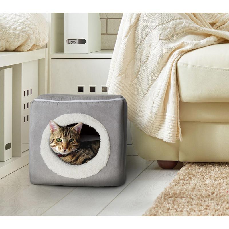 Petmaker Cat House Indoor Bed with Removable Foam Cushion