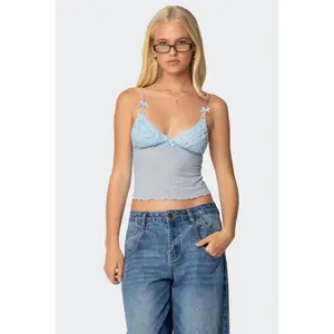 Berkley Sheer Mesh Lacey Top