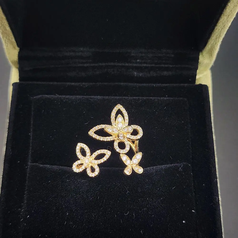 18k Butterfly Ring with Diamonds