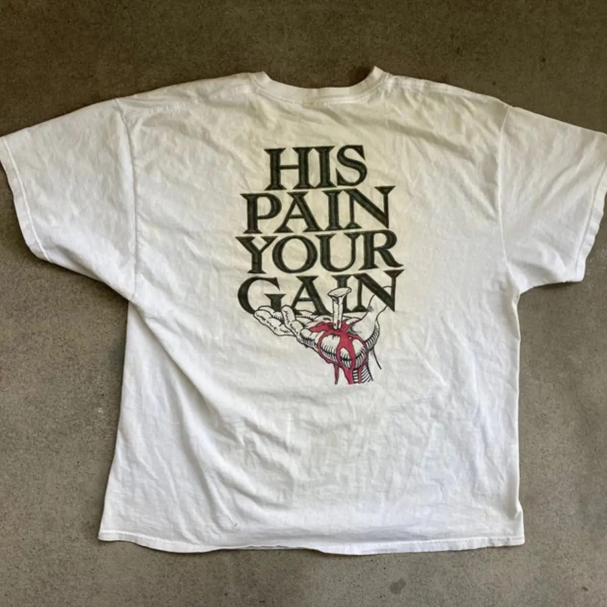 Vintage 1990s LORDS GYM His Pain Your Gain White Cotton T-SHIRT