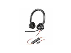 Poly Blackwire 3320 Stereo Microsoft Teams Certified USB-C Headset + USB-C/A Adapter - Microsoft Teams Certification - Stereo - USB Type C, Mini-phone (3.5mm) - Wired - 32 Ohm - On-ear - Binaural - Ea