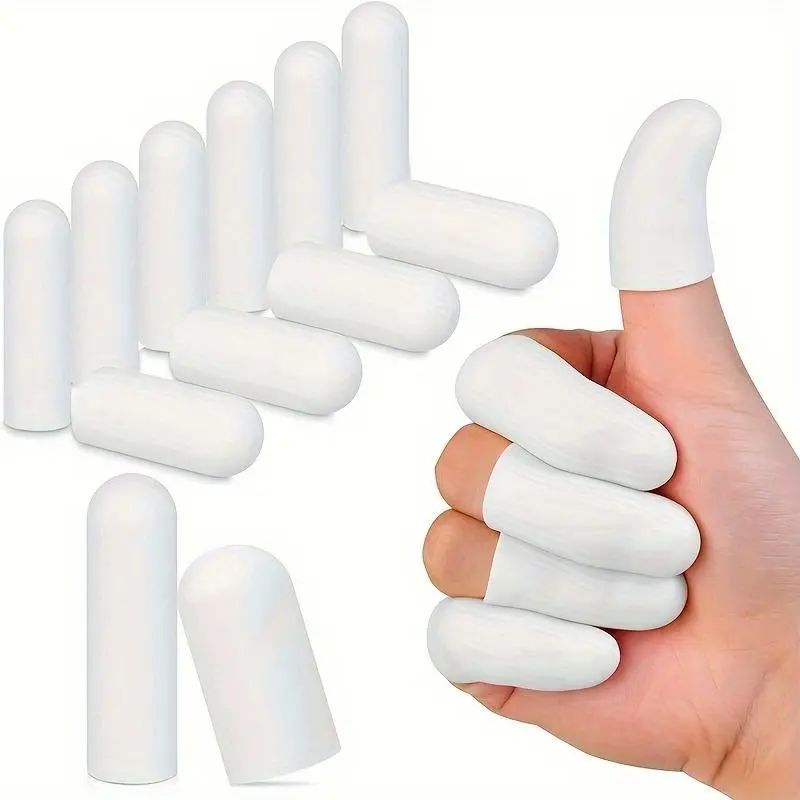 5pairs Moisturizing Finger Cots for Corn and Nail Protection – Breathable, Soft White Care Covers for Hands and Feet