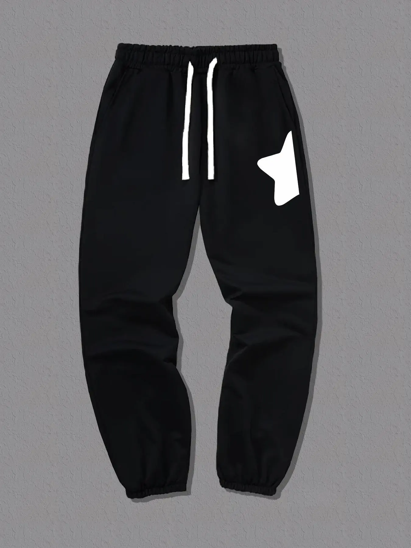Men's Star Print Drawstring Waist Sweatpants, Casual Pocket Jogger Pants for Summer, Men Bottoms for Daily Wear, Banded Bottom Sweatpants