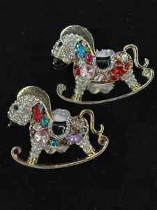 (384) 2PCS Rocking Horse Charms | Colorful Rhinestone Toy Horse Beads for DIY