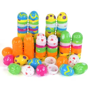 12/24count Easter Eggs Fillable Opening Candy Box Happy Easter Party Gift Packaging Egg Basket Filler Decor Supplies Kids Favors