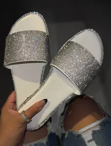 Bianka Rhinestone Sandals - Chic White Sandals for Women, Summer Season Shoes