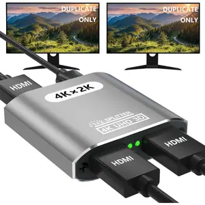 HDMI Splitter 1 in 2 Out -HDMI Splitter for Dual Monitors Duplicate/Mirror Only - Not for Multi Monitors, No HDCP Bypass, USB Powered, 1 Source to 2 Identical Displays, for PS4 Fire Stick HDTV