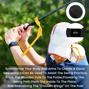 Golf Swing Training Aid Wrist Hinge Adjustable Arm Band with Hanger Smartball Connection Band for Correction, Men Women Ball Between Arms Practice Tool