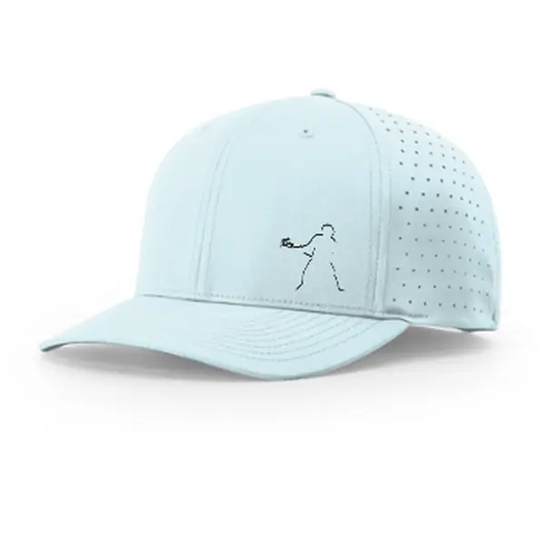 Black Richardson Lacrosse Perforated 6-Panel Snap Cap - Mid Pro Profile, Polyester Sports Outdoor Hat for Lacrosse Fans - SU632SHADOW, Breathable, Six Panel