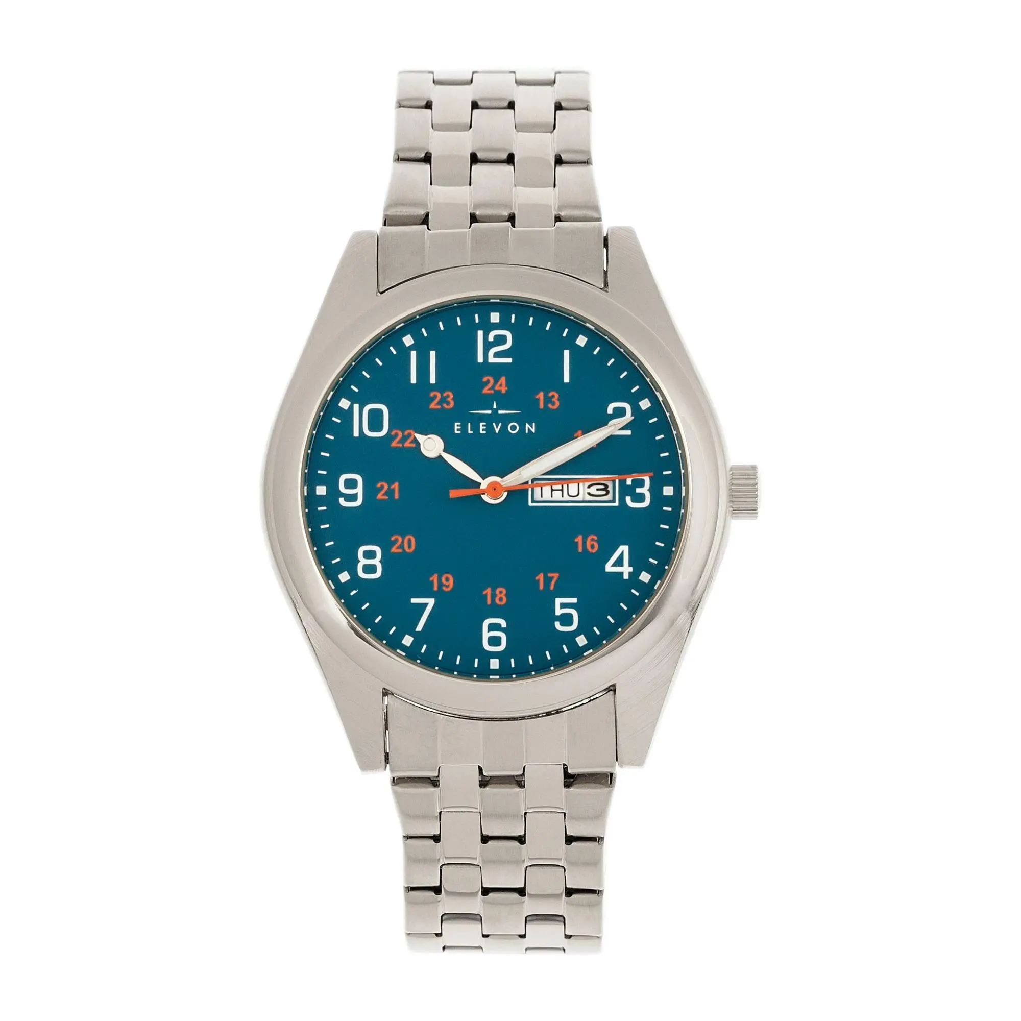 Elevon Men's Gann Silvertone Teal Dial Watch Elevon Men's Gann Silvertone Teal Dial Watch