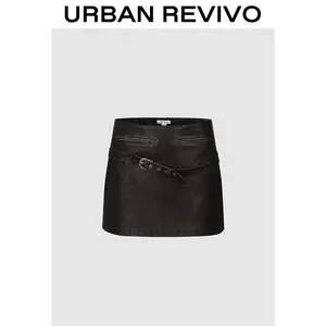 URBAN REVIVO Straight Mini Skirts UYV550064 Casual Outfit 2025 Women Clothing Girl Elegant Fashion Trendy and Versatile OOTD Chic Denim