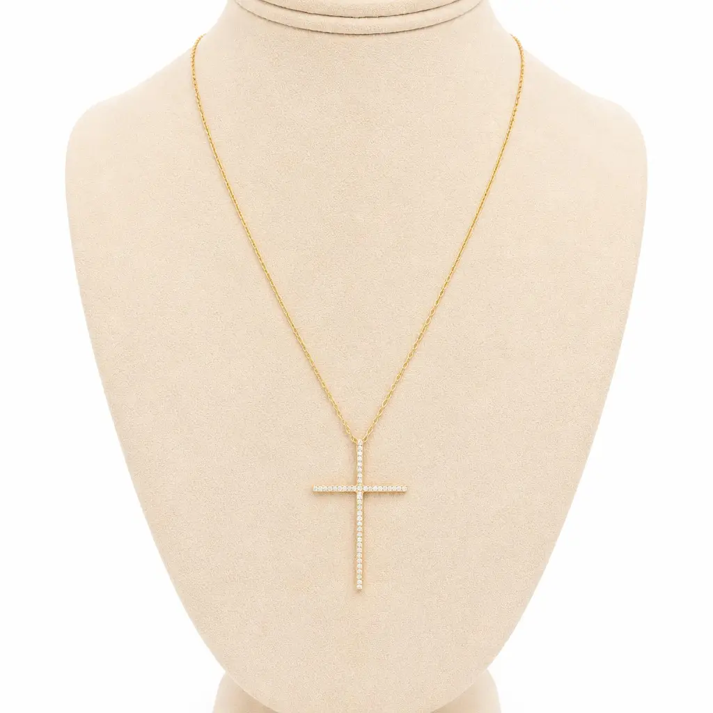 Luminous Cross Necklace - 14K Gold