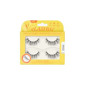 Whimsical Elastic False Eyelashes with Stretch-Fit Lash Band (2-Pack)