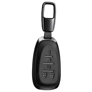 For Key Fob Cover Leather Car Compatible for 2016 2017 2018 2029 2020 2021 Equinox Malibu Camaro Cruze Blazer Sonic Volt Traverse Trax 5 Button Key Case-G Style Car Key Protector Car Key Accessory