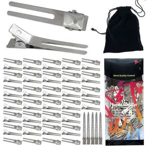 65 count Metal  Hair Clips for Women Pin Curl Roller, 1.8" Double Prong Root Lift Clips for Curly Hair Volume,  Retwist Dreads, Curler Setting Clippies for Thick Styling Sectioning