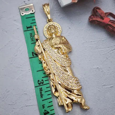 SAINT JUDE PENDANT BIG ZISE GOLD PLATED NO CHAIN