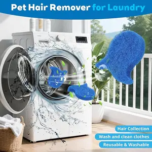 6PCS Pet Hair Remover for Laundry Reusable Dog & Cat Hair Catcher Microfiber Gentle Laundry Tool for Washing Machine Dryer Chemical-Free Cleaning - Washer