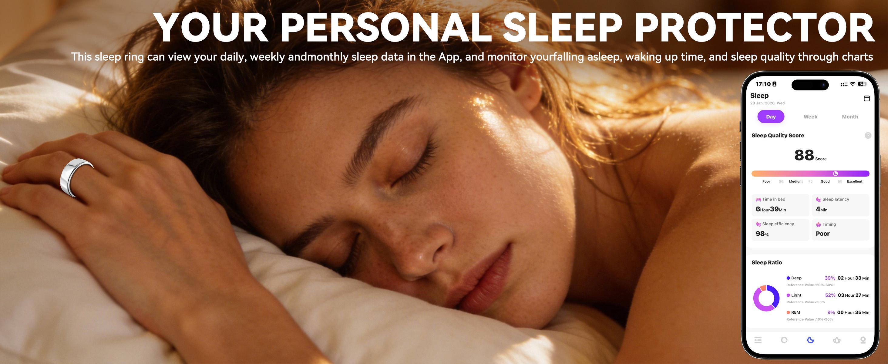 2026 New Smart Ring, Sleep & Heart Rate Monitoring, Waterproof for Swimming, Unisex Couple Style, Compatible with Android & iOS