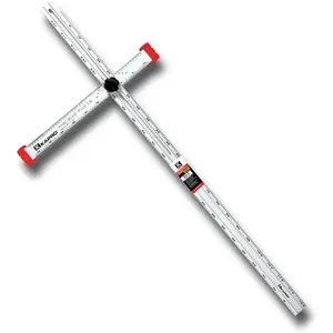 - 317 Adjustable Drywall T-Square Tool - Aluminum - for Layout and Marking - Features Sliding Head and Dual Directional Printed Scale - 48 Inch