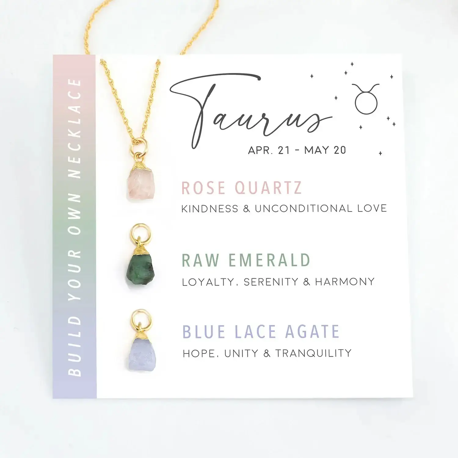 Zodiac Birthstone Build Your Own Necklace Set - 3 Pendants #LV7347