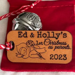 Personalized First Christmas as parents sleigh bell ornament - sleigh bell ornament