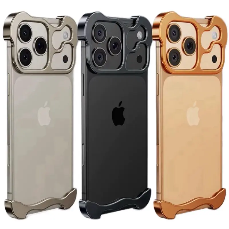 Metal Bumper for iPhone 17 Series Shockproof Mobile Guards With Lens Protector Borderless Phone Cover for iPhone 17Air 17Pro 17ProMax