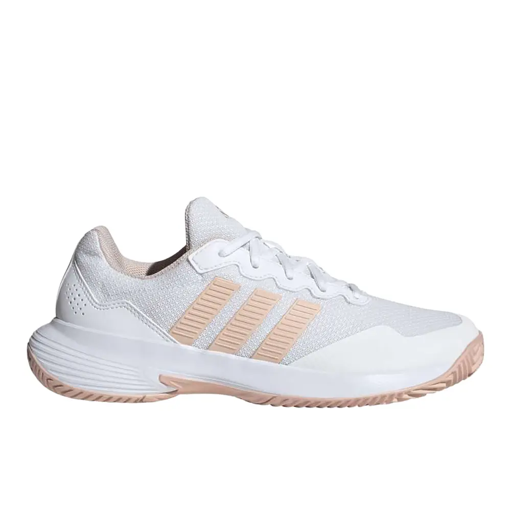 adidas Womens Gamecourt 2 Tennis Sneakers Shoes - Pink, White