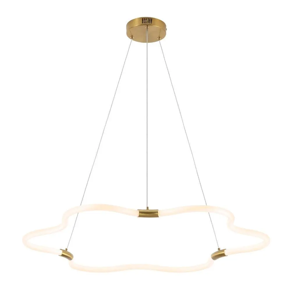 Nuvola 31.5" Contemporary Minimalist Metal/Acrylic Adjustable Dimmable Cloud Integrated LED Chandelier