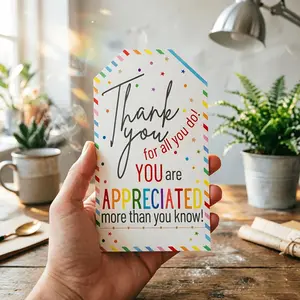 Teacher Appreciation Thank You Labels, Set of 20 Sheets, Perfect for Schools & Home Use, Ideal Employee Recognition Gifts, Thank You Tags