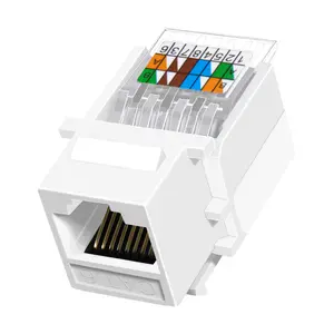 Zoerax Category 6 Network Jack, 24-pack, Keyboard Socket Connector, 1 Gbps High-Speed Data Transfer, 6-micron Gold-Plated Contacts, Wire-Free Design, Supports T568A/T568B Wiring Standards, RJ45 Network Jack For Wall Panels, White