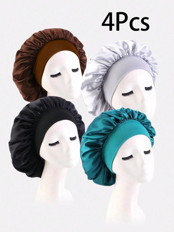 Women's Elegant Plain Color Elastic Hair Bonnets for Gift, Summer Outfits 2025 Trendy Soft Comfy Haircare Sleeping Bonnets for Preserving Hairstyle, Lightweight Chic Accessories for Daily Use