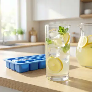 15-Cavity Large Capacity Ice Cube Mold Food-Grade Silicone Easy Release Ice Tray for Cocktails Soda Game Night Party Drinks Multi-Use Ice Molds for Frozen Snacks Beverages