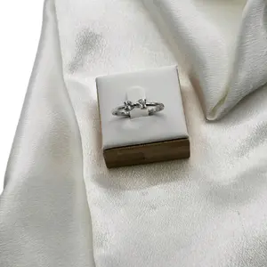 Sterling Silver Moissanite Bow Ring