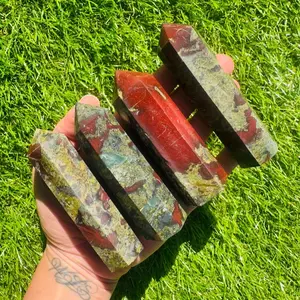 Natural Dragon Blood Jasper Tower Point Polished Obelisk Meditation Healing Crystal Home Decoration Ornament Mineral Specimens