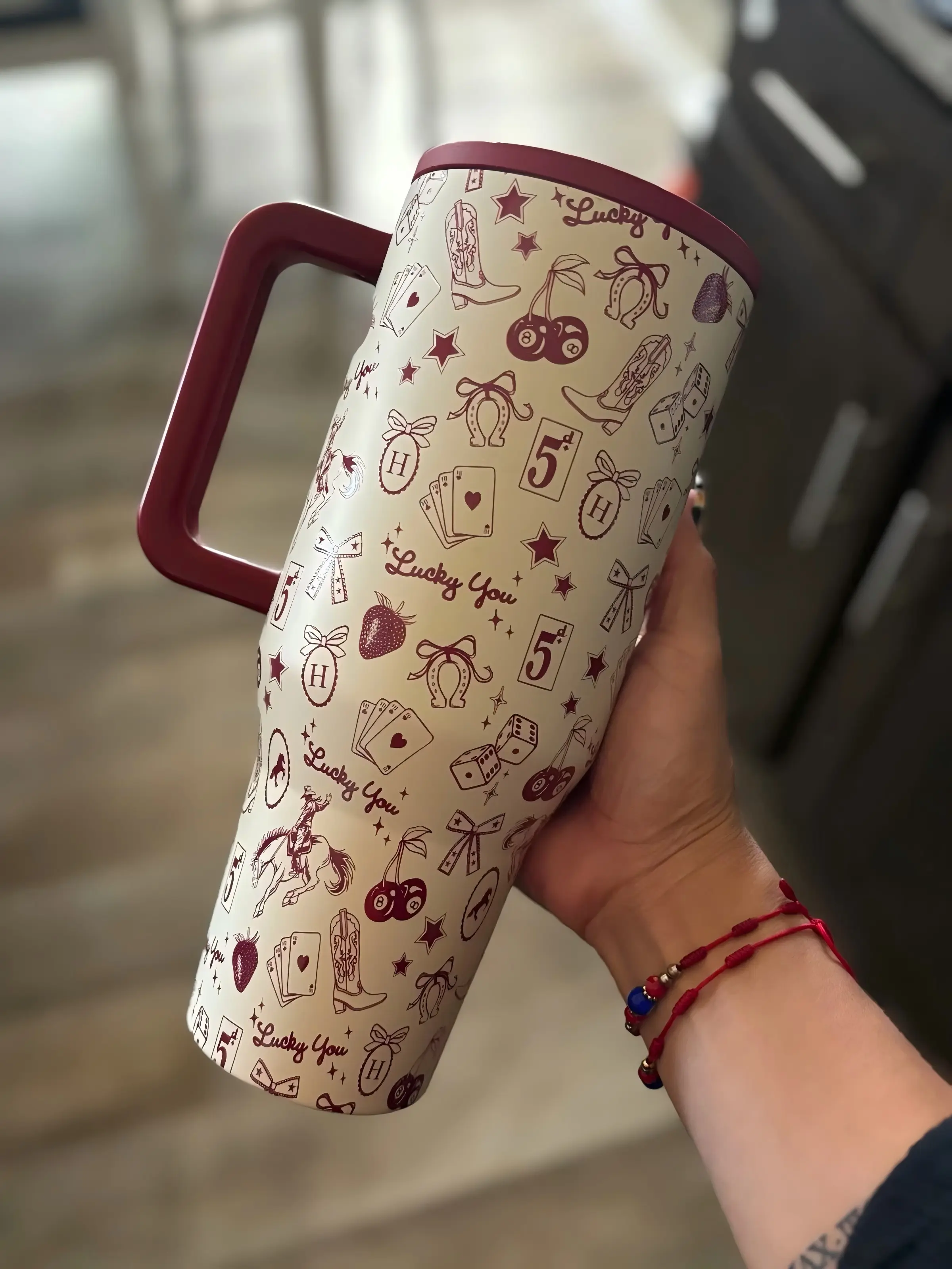 HydroJug 40oz Lucky You Cowgirl Boot Insulated Drink Tumbler - Stainless Steel Leakproof Vacuum Flask, Stylish 1000-2000ml Water Bottle with Handle & Straw Lid, Portable Pilates Gym Drinkware (Floral Print)