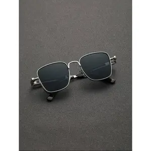 Wholesale Iron Man Glasses Tony Stark Fashion Sun Glasses Thick Metal Rims Ironman Sunglasses - with leather case, Vintage Square Metal Punk Sunglassses Women Fashion Kabir Singh Sun Glasses Men UV400