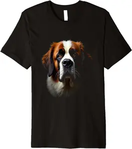 Black Saint Bernard Dog St. Bernard Face Premium T-Shirt