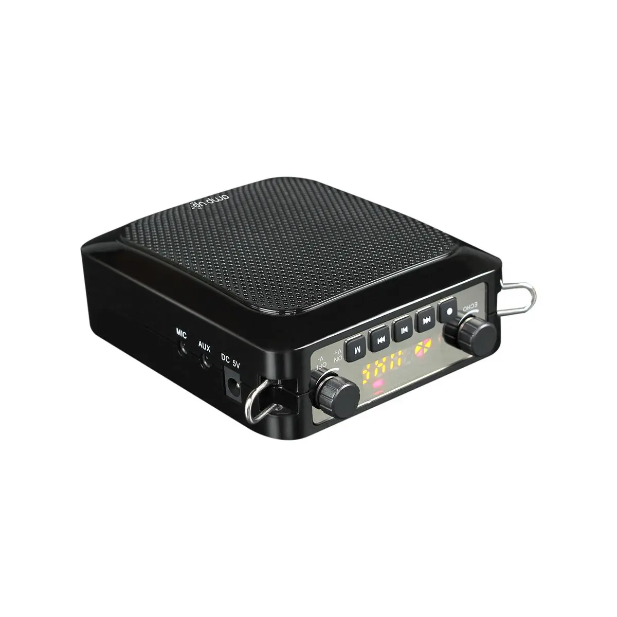 HamiltonBuhl PA-25W Personal UHF Voice Amplifier - Plastic ABS Durable Device with Wireless Microphone, Bluetooth Audio Speaker, LCD Display, Card Compatibility, Charging Function, Auxiliary Input
