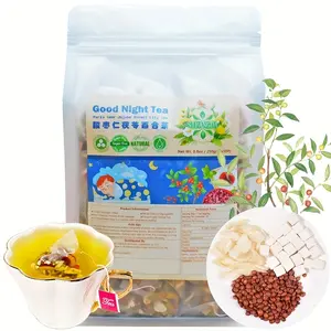 Good Night Tea Poria Sour Jujube Kernel Lily Tea 8.8oz(250g,5gx50P) Soothe the Nerves and Help Sleep Natural Chinese Tea,tea bags