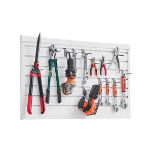 VEVOR Slat Wall Paneling, 2x 4 ft, PVC Garage Slatwall with Modular Design, White Slat Wall Easy-to-Install Adjustable Slatwall Panel with Coupling Structure DIY Cutting, Fits for Storage Display