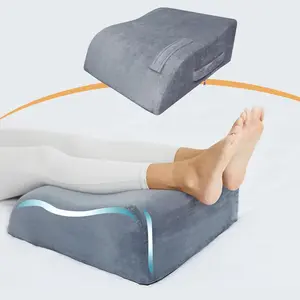 8" Memory Foam Leg Elevation Pillows for Sleeping, Wedge Pillow for Swelling Circulation Pain Relief, Elevated Pillow for Post-Surgery Back Support with Washable Cover
