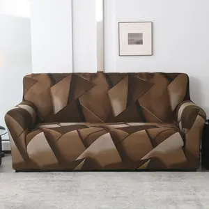 Geometric Pattern Stretch Sofa Cover, 1 Count Soft Comfortable, Dustproof Sofa Protector for Home Living Room, Home Decor