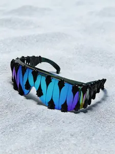 1pcs American Style Shark Tooth Glasses, Unique Dark Aesthetic, Handmade Resin, Cool and Eye-Catching, Random Design, Non-Color Changing