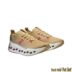 Sand Beige Cloud-Style Running Shoes – Breathable Mesh Upper, Signature Hollow-Out Midsole & Non-Slip Rubber Outsole, Unisex Lightweight Trainers for Daily Walks & Gym Sessions