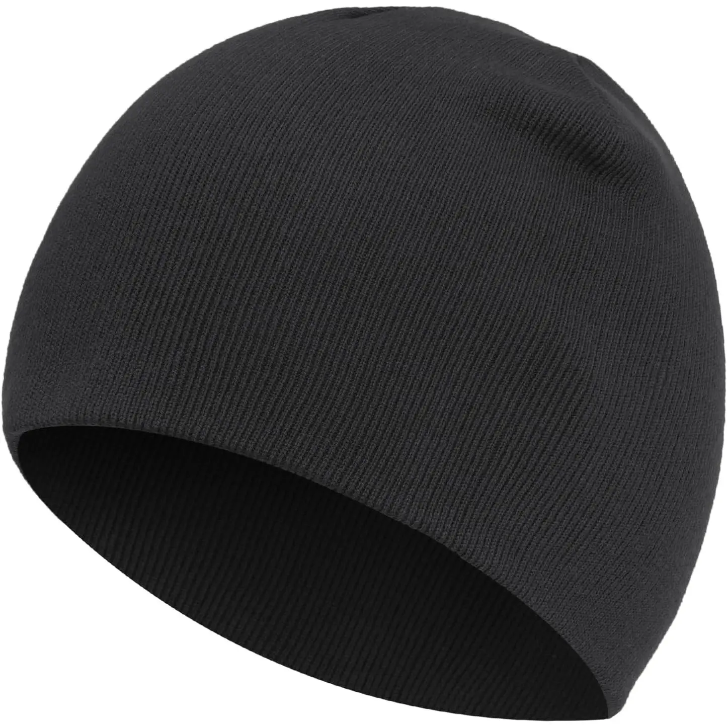 Unisex 100% Cotton Beanie, Cuffless Fisherman Knit Skull Cap, Soft Breathable Double Layer Hat for Men and Women